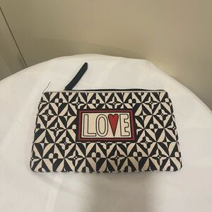 Brighton ‘Love’ Collection canvas zippered cosmetic clutch /pouch
